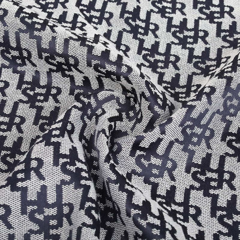 Grey Letter Jacquard Fabric