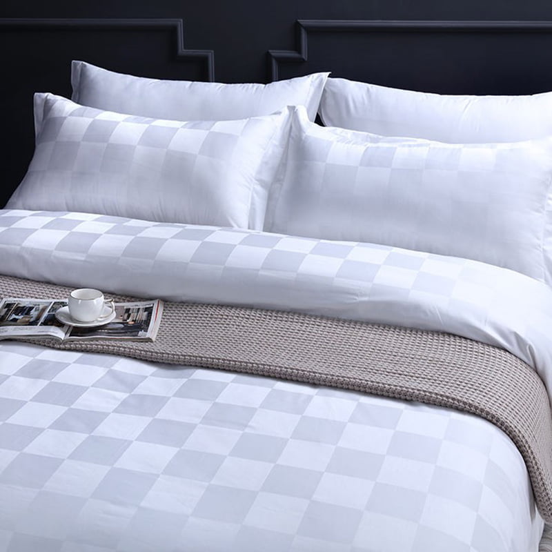 Square Grid Hotel Bedding Fabric