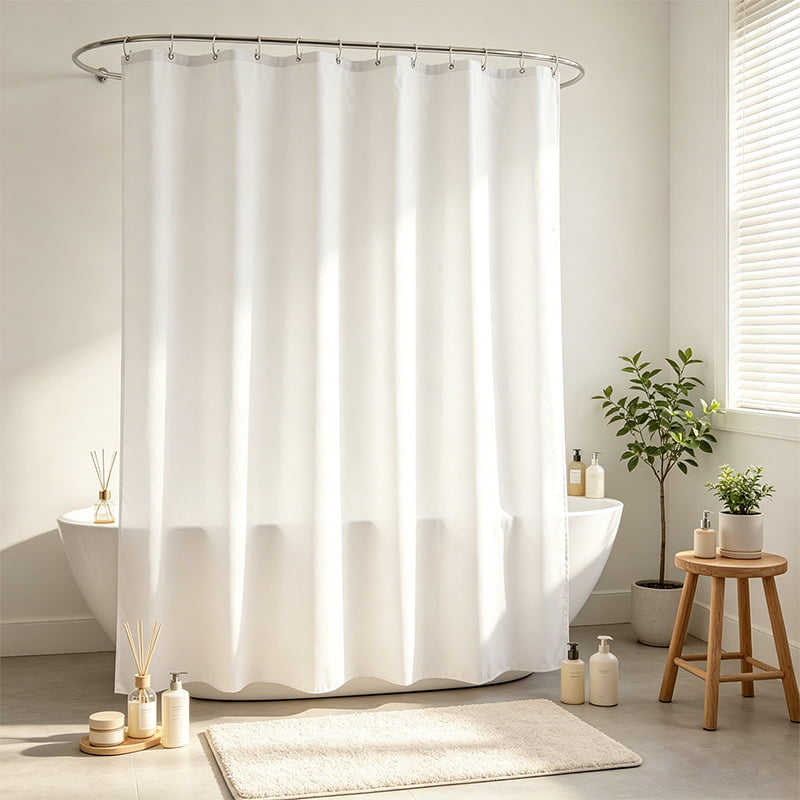 Solid Color Pongee Shower Curtain Fabric