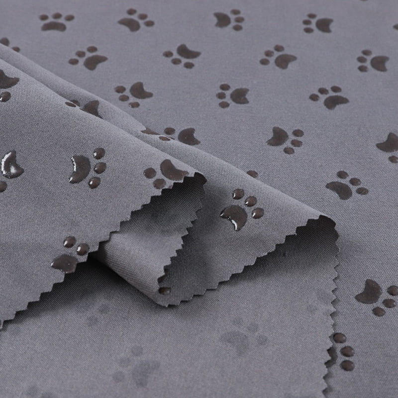 Silicone-Like Polyester Pongee Paw Print Anti-Slip Coated Fabric